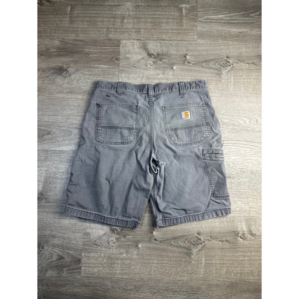 Men's Distressed Carhartt Grey Cargo Shorts 34